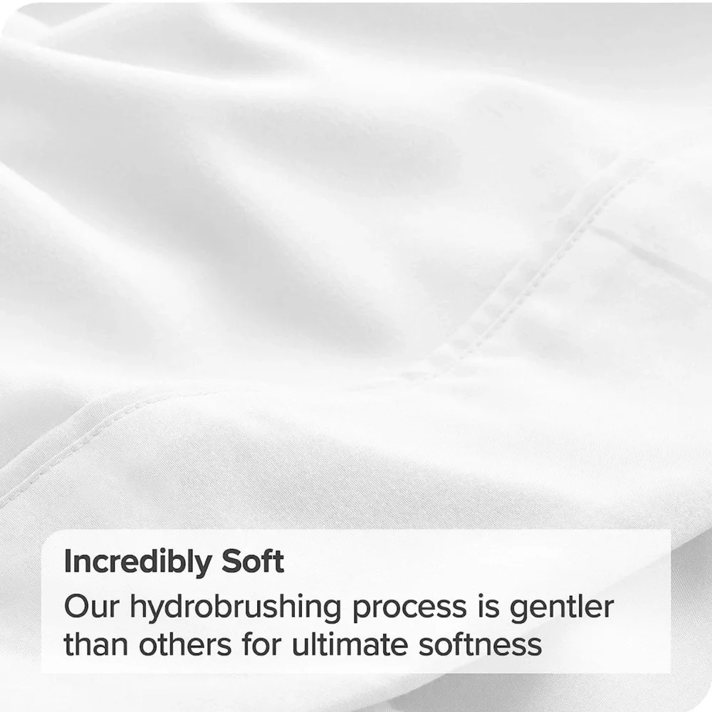BARE Home Non Toxic 2 Pack Twin/Twin Extra Long White Flat Sheet New